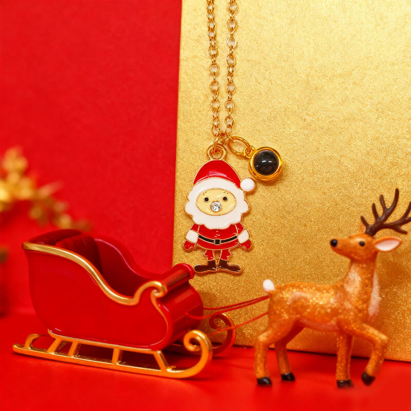 Personalisierte Weihnachtsmann-Projektionshalskette als Geschenk für Ihre Freundin