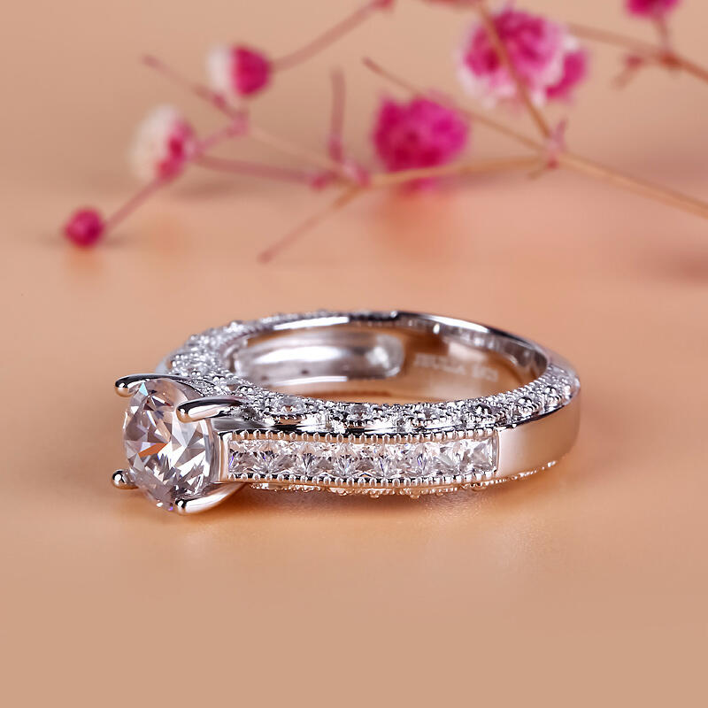 Jeulia Round Cut Sterling Silver Ring