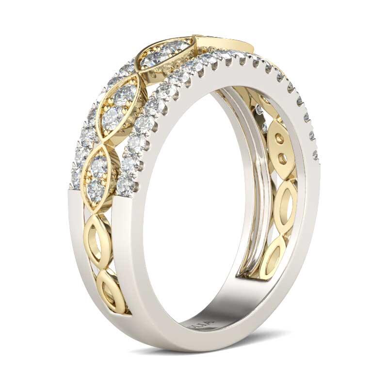 Jeulia Infinity Round Cut Sterling Silver Women's Band