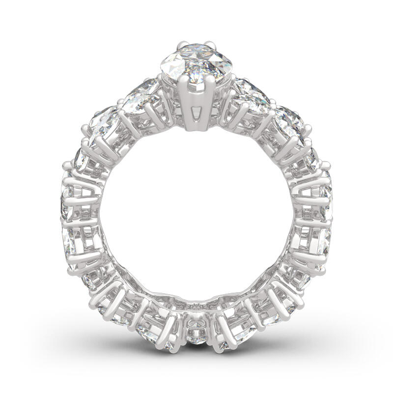 Jeulia Flower Marquise Cut Sterling Silver Ring