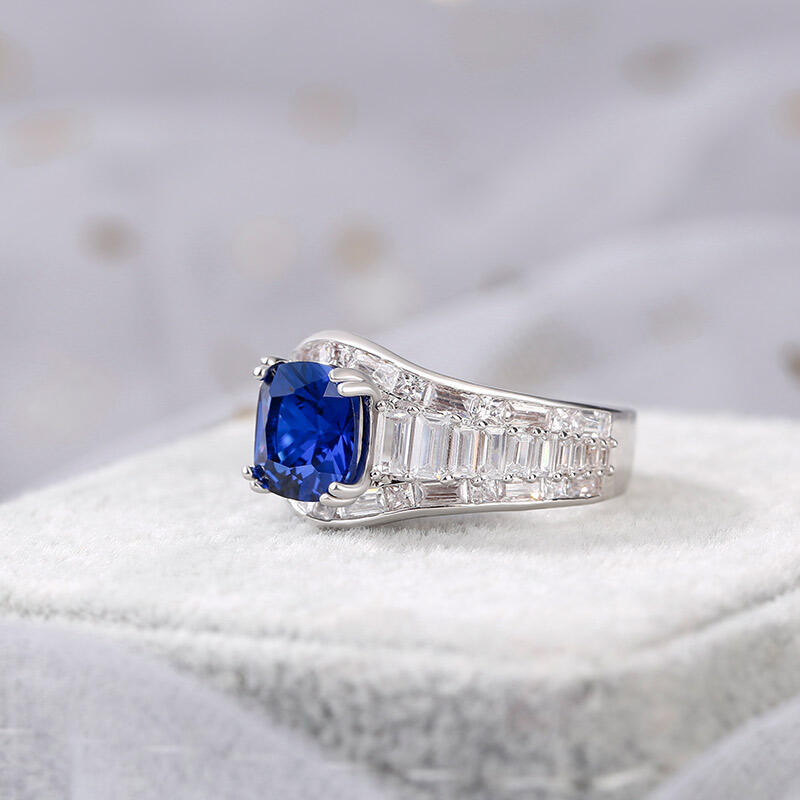 Jeulia Classic Cushion Cut Sterling Silver Ring