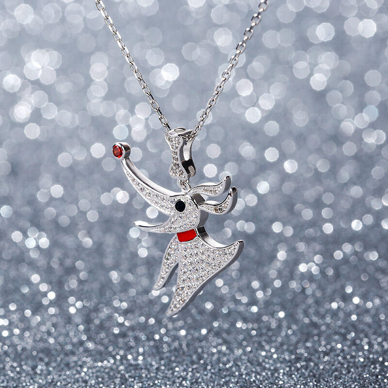 Jeulia "Ghost Dog" Sterling Silver Necklace