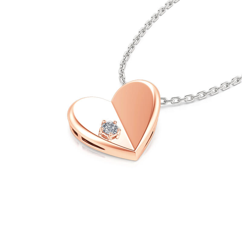 Jeulia "Unfold Your Heart" Sterling Silver Necklace