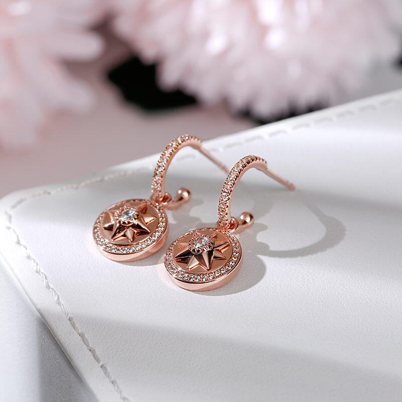 Jeulia Brincos de gota de prata esterlina estampados