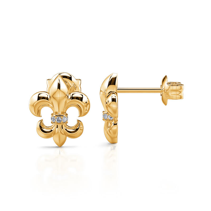 Jeulia Fleur-de-lis Sterling Silver Stud Earrings