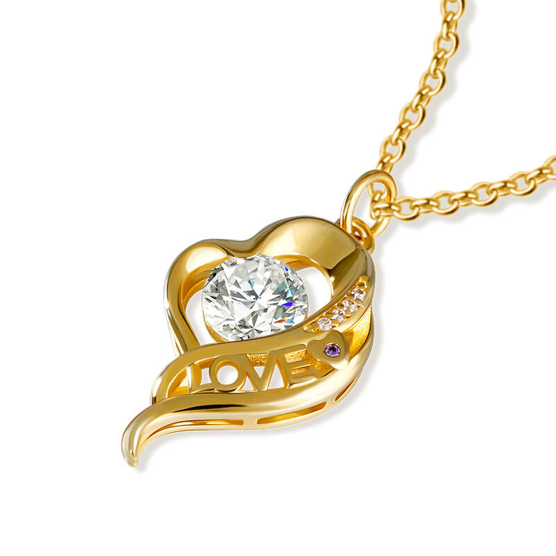 Jeulia "Love Is All Around" Personalized Sterling Silver Necklace