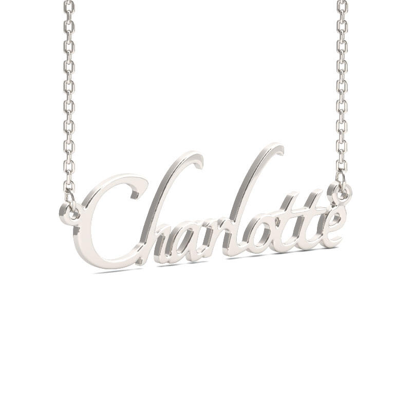 Jeulia Silver Tangerine Style Name Necklace