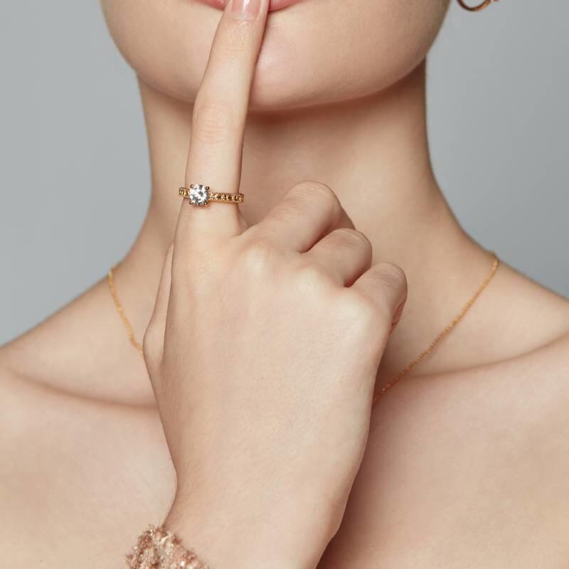 "You Are My Cure" Round Cut Solitaire Engagement Ring