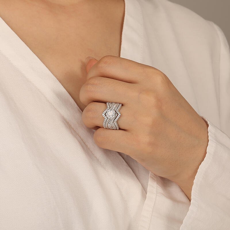 "Versprechen der Zukunft" Radiant-Schliff Ringset