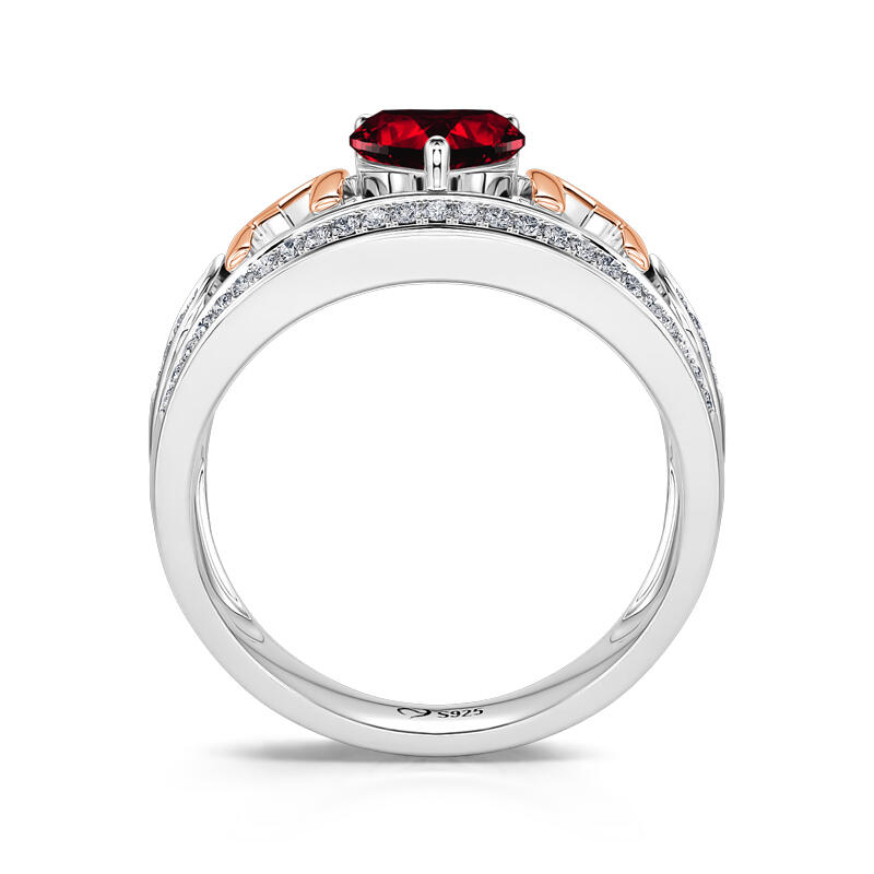 Jeulia "Eternal Love for Mom" Heart Cut Sterling Silver Ring