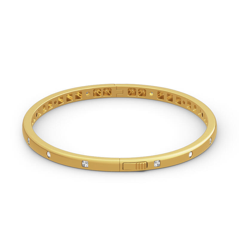Jeulia Simple Design Round Cut Sterling Silver Armband