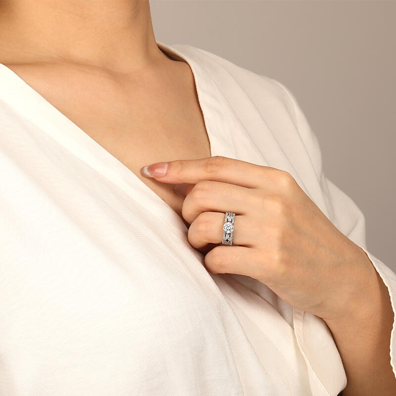 "Ich glaube immer noch" Rundschliff Brautset