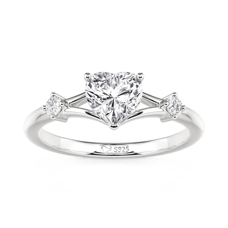 Jeulia Classic Heart Cut Split Shank Engagement Ring