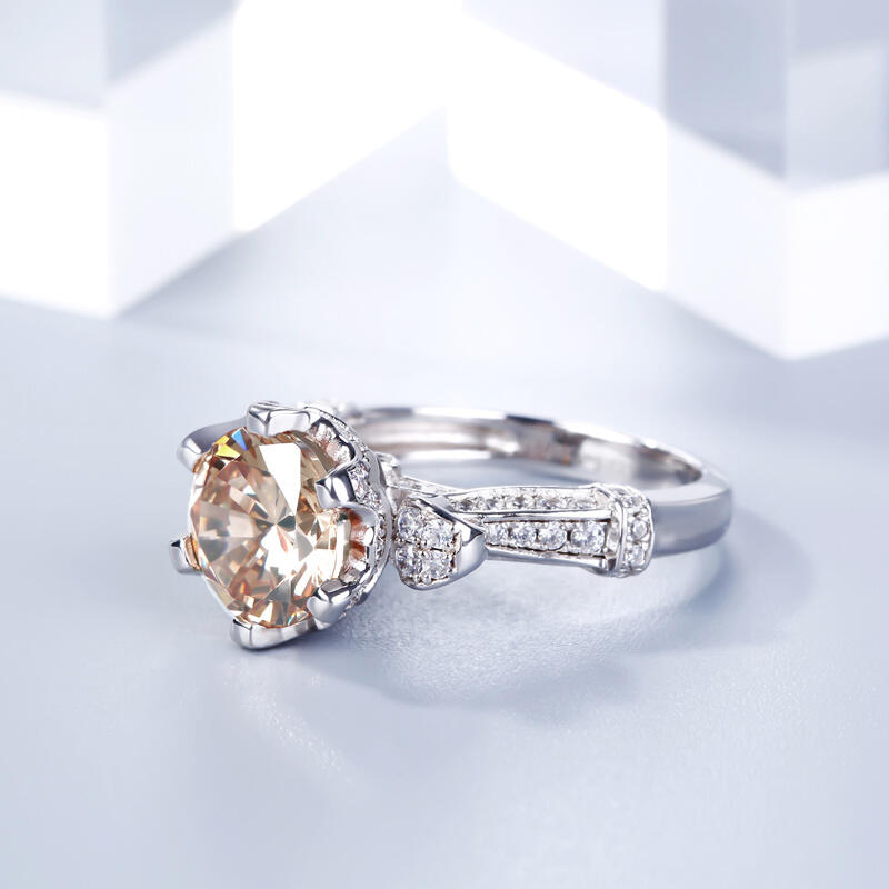 Jeulia Vintage Round Cut  Sterling Silver Ring