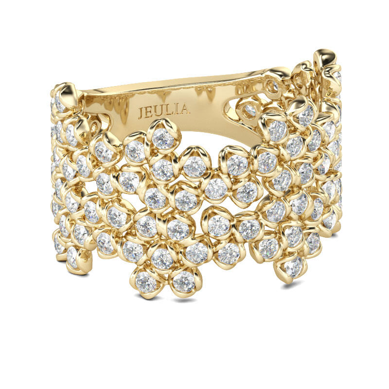 Jeulia Irregular Round Cut Sterling Silver Women's Band