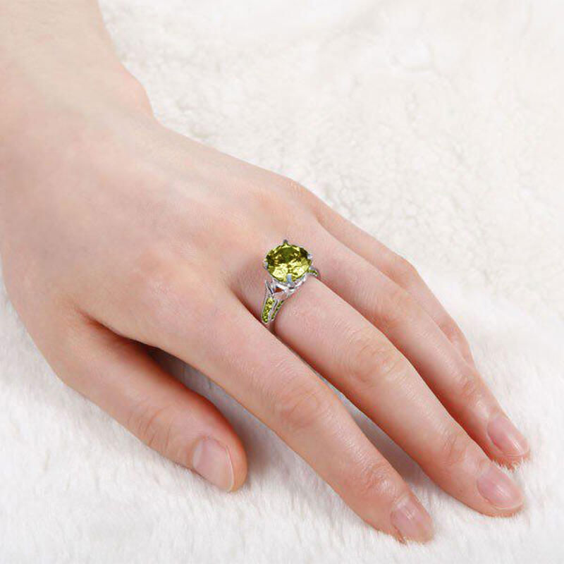 Jeulia Vintage Round Cut Sterling Silver Ring