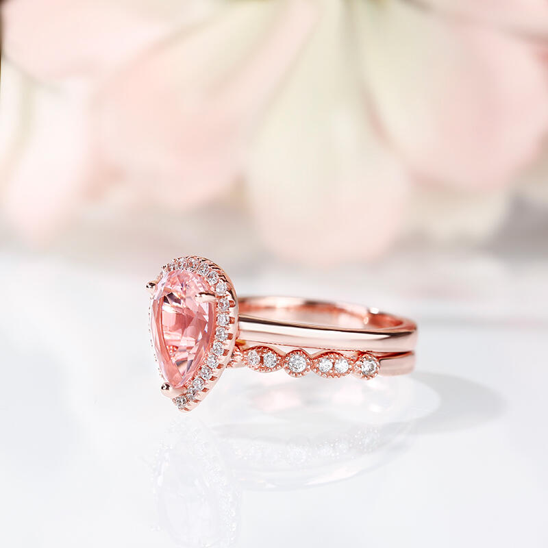 Jeulia Anillo de compromiso de plata para mujer estilo milgrain con halo