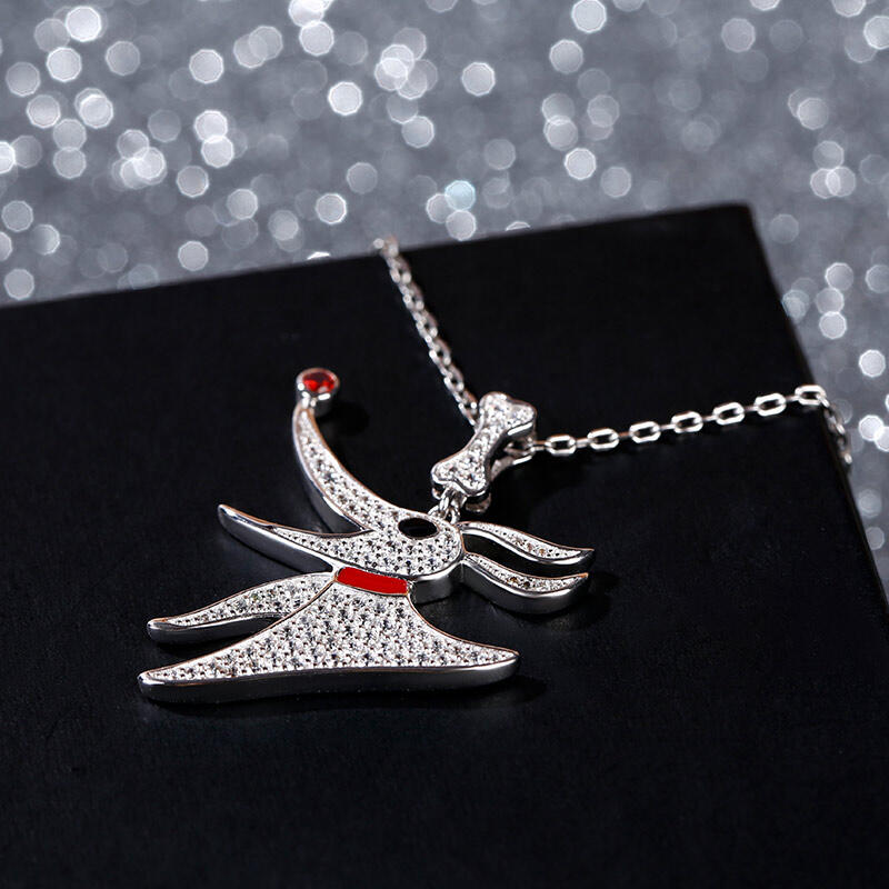 Jeulia "Ghost Dog" Sterling Silver Necklace