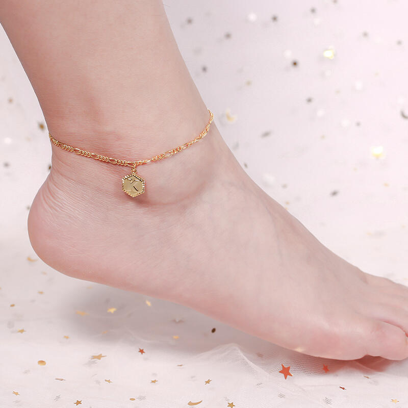 Jeulia Initial Tag Personalized Sterling Silver Anklet