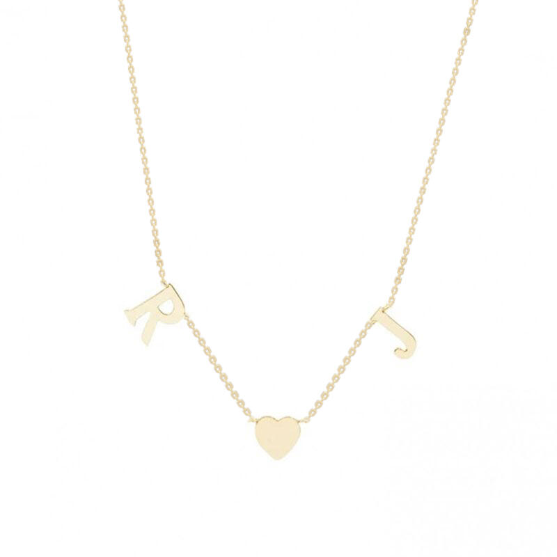 Jeulia Collier en Argent Sterling avec Initiales Coeur Personnalisé