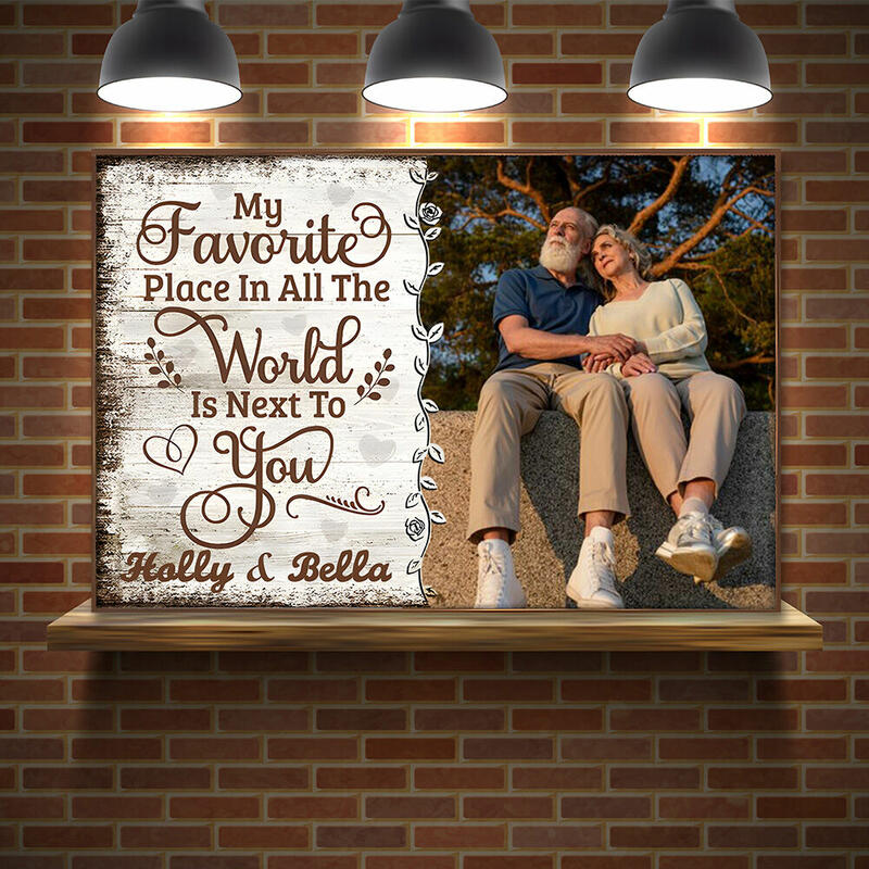 Personalized Picture Canvas Wall Art with Custom Name Precious Gift for Couples