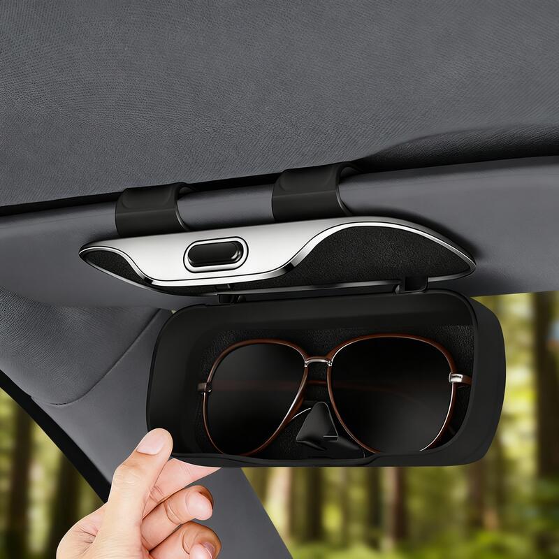 Personalized Car Sunglasses Case Multifunctional Glasses Case Sun Visor Clip Storage Box for Men