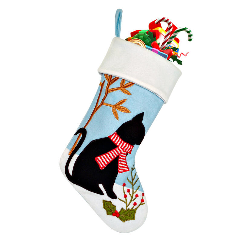 Personalisierte Weihnachtsstrümpfe mit Haustier-Muster Individuell bestickte Geschenke mit Namen für Tierliebhaber