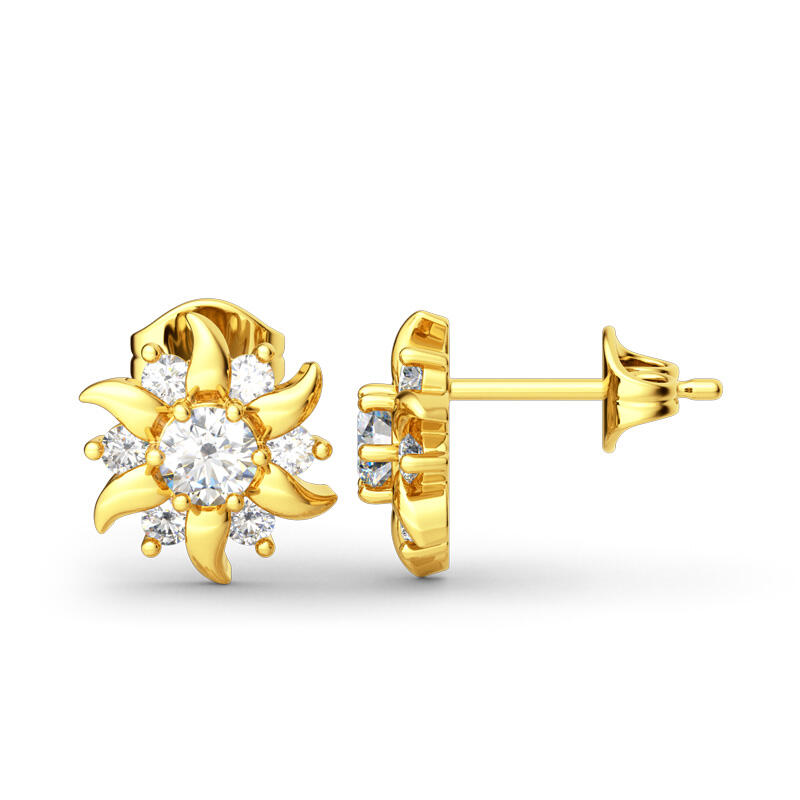 Jeulia Sunflower Sterling Silver Stud Earrings