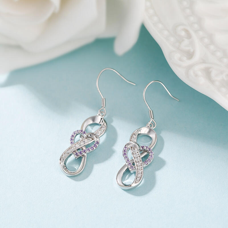 Jeulia Infinity and Heart Sterling Silver Drop Earrings