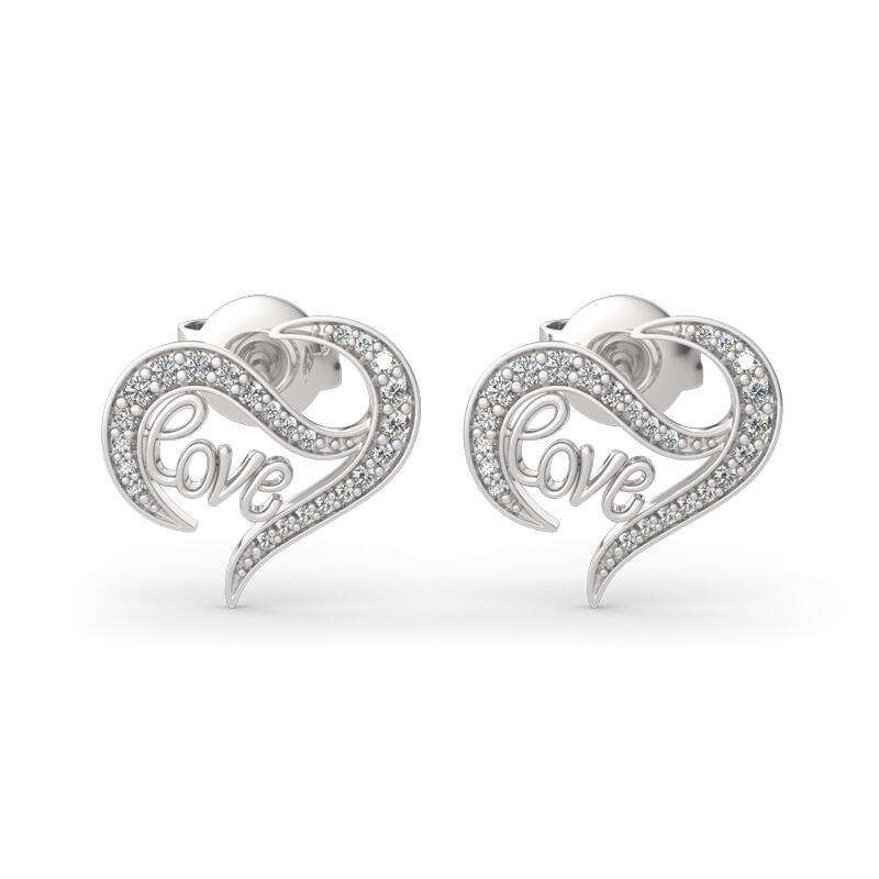 Jeulia Logo "Eternal Flame" Love Sterling Silver Earrings