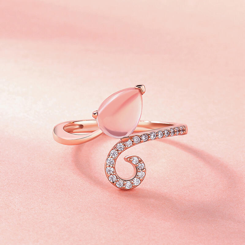 Jeulia Water Drop Sterling Silver Cocktail Ring