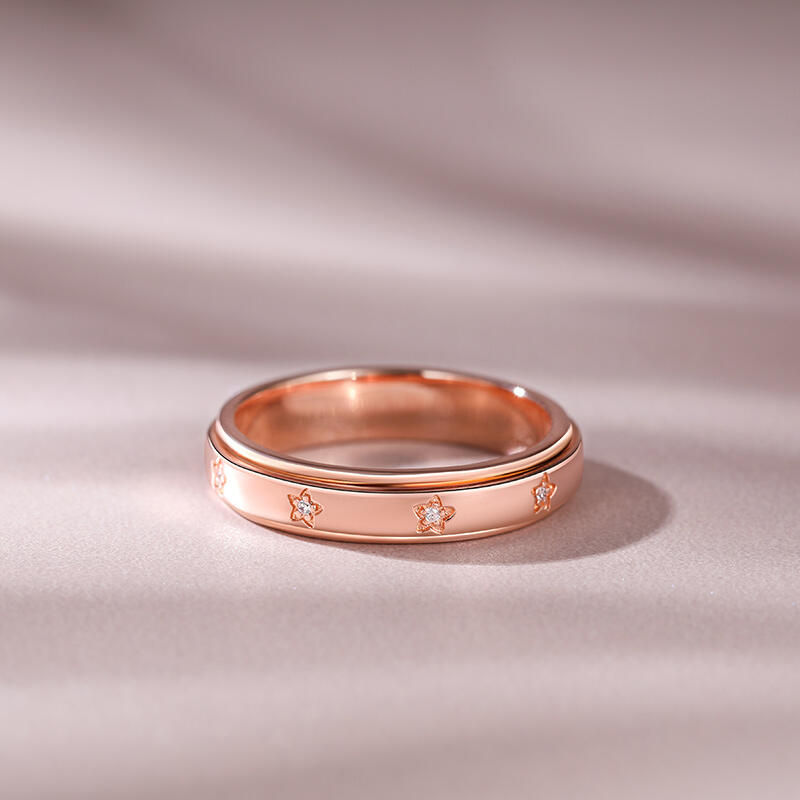 Jeulia "Charming Starlight" Rotatable Sterling Silver Women's Band