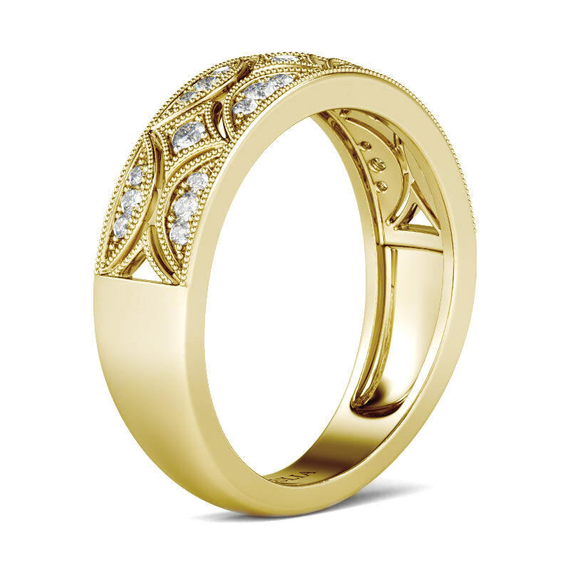 Jeulia Milgrain Round Cut Sterling Silver Women's Band