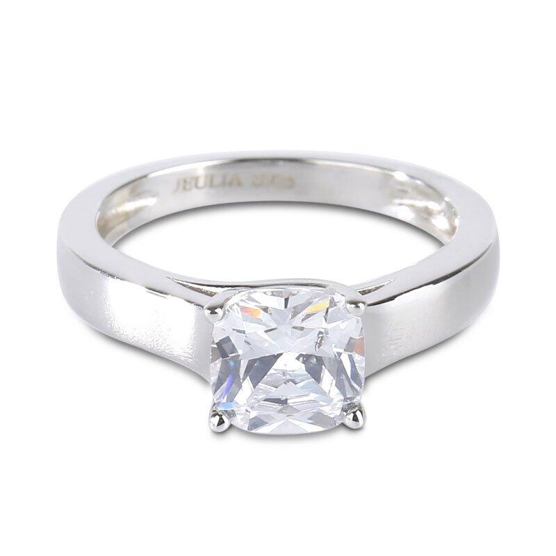 Jeulia Cushion Cut Sterling Silver Ring