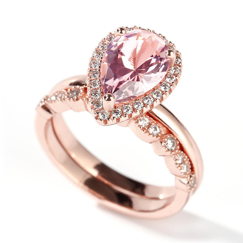 Jeulia Anillo de compromiso de plata para mujer estilo milgrain con halo