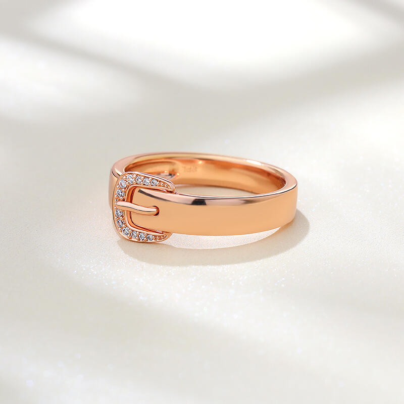 Jeulia "Unending Love" Belt-Shaped Sterling Silver Men's Band