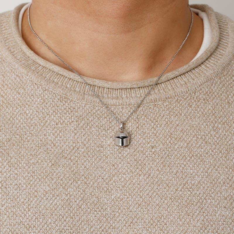 Jeulia T-visored Mask Design Sterling Silver Men's Necklace