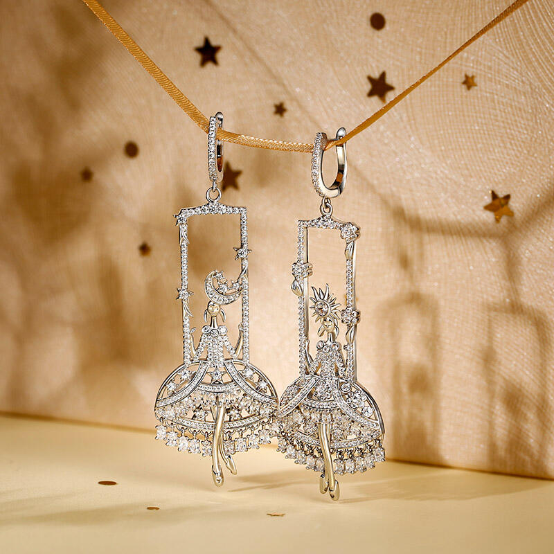 Jeulia "Mesmerizing Fairies" Sterling Silver Drop Earrings