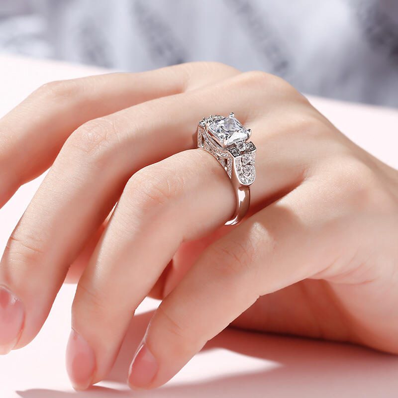 Jeulia Anel de prata esterlina gold gate bridge