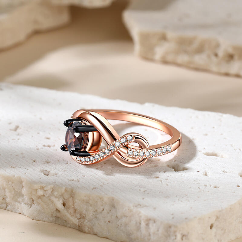 Jeulia Bague Design de l'infini Coupe Ronde Argent Sterling