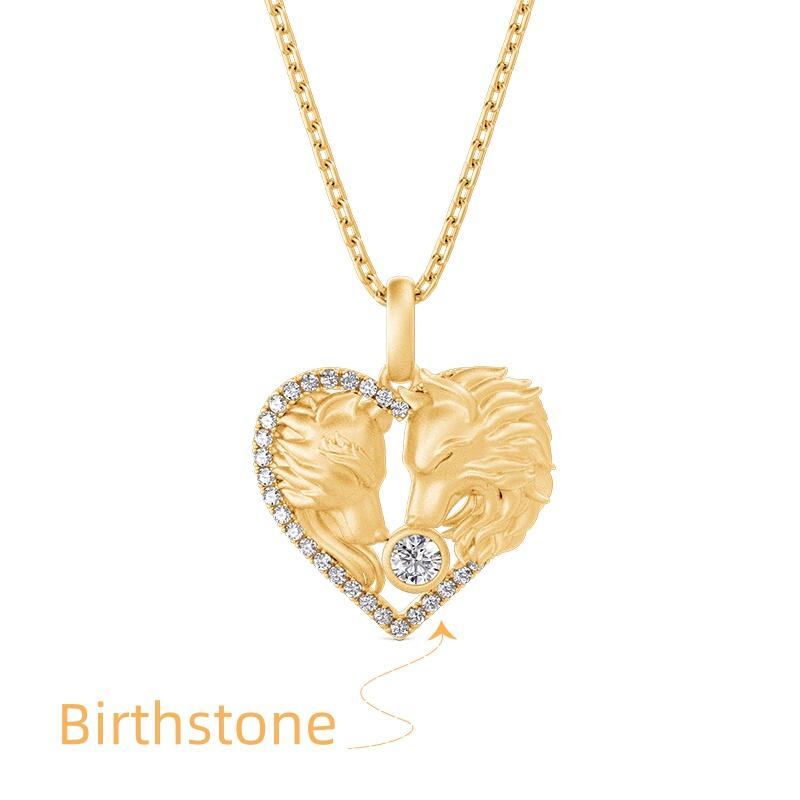 Jeulia Collar Personalizado de Zorro con Piedra de Nacimiento y Diseño en Relieve