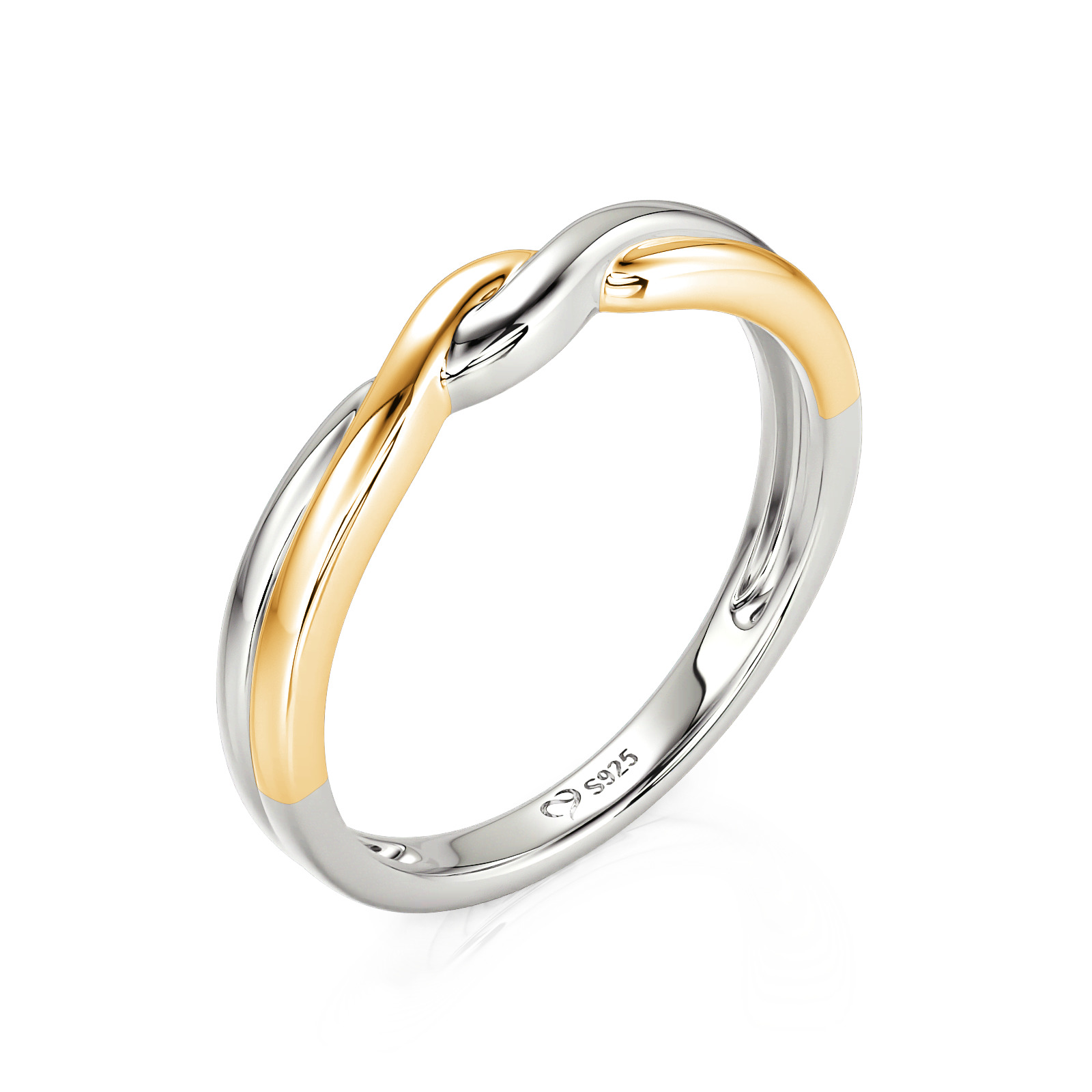 Et maison Twist Two Tone Plain Wedding Band for Men
