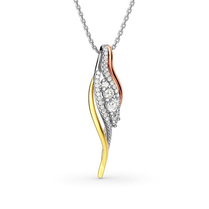 Jeulia Dainty Tri-Tone Necklace