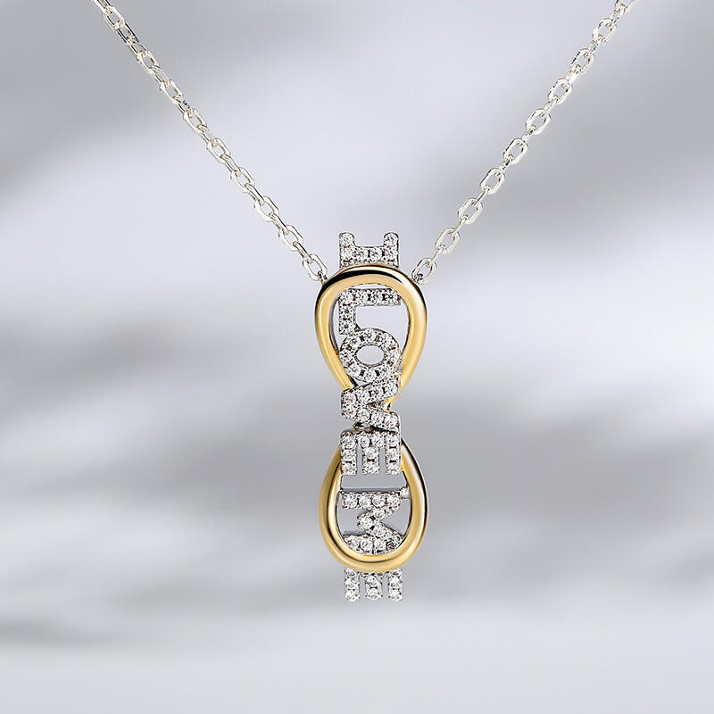 Jeulia "I Love Me" Love Me Infinity Sterling Silver Necklace