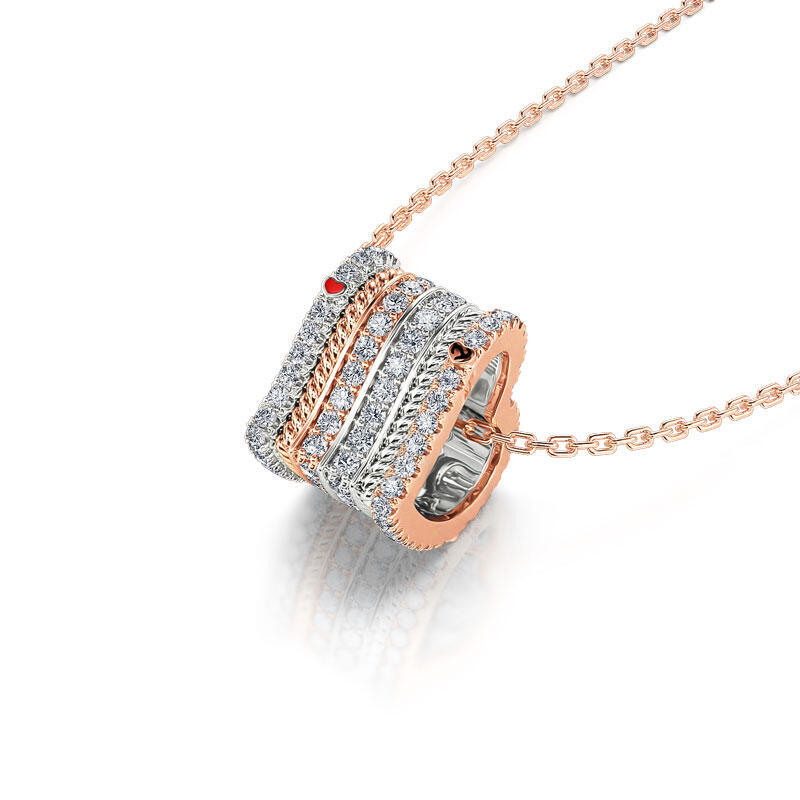 Jeulia Collar con corazón de logotipo de plata de ley