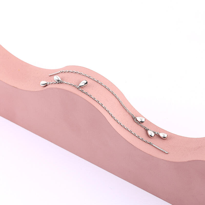 Jeulia Teardrop Pendant Sterling Silver Threader Earrings