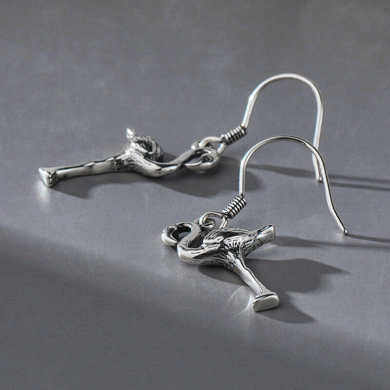 Jeulia "Tropical Flamingo" Sterling Silver Earrings