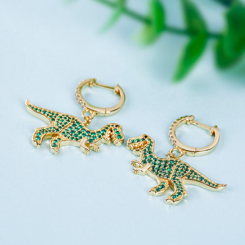 Jeulia Prehistoric Glamour Dinosaur Sterling Silver Earrings