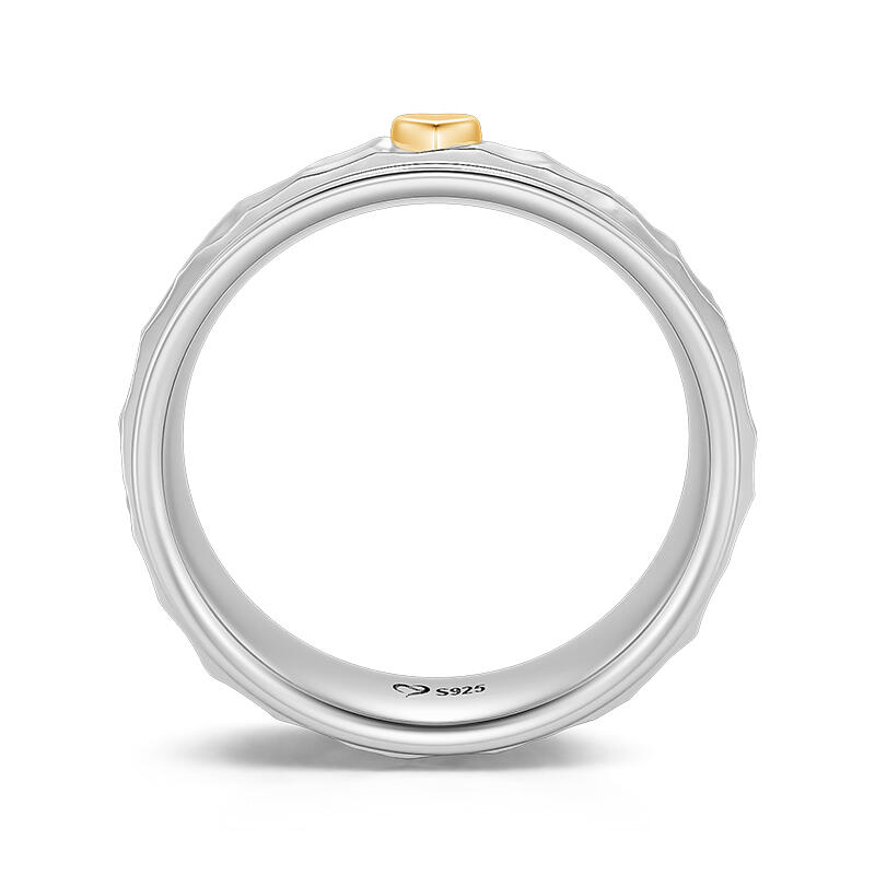 Jeulia Anillo de Ansiedad Giratorio de Plata de Ley para Mujer con Corazón