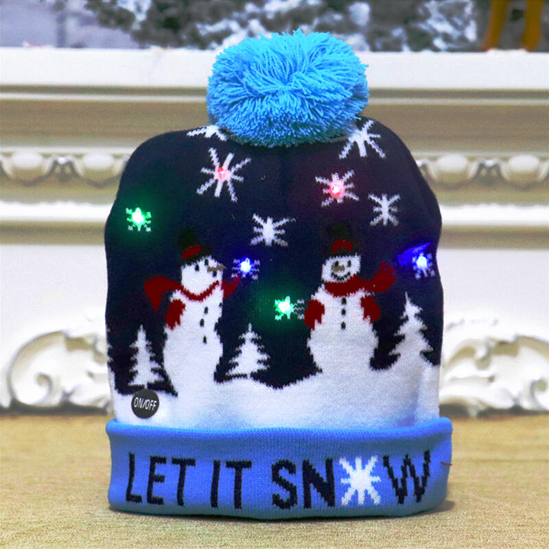 LED付き ニット 帽子 サンタ帽子 クリスマス 面白い プレゼント
